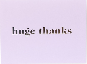 Silver foil huge thanks thank you card