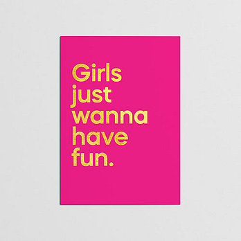 Cyndi Lauper Girls Just Wanna Have Fun Card