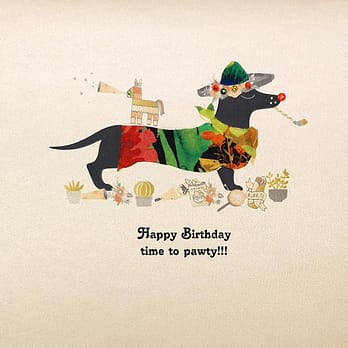 Time To Pawty Dog Birthday Card