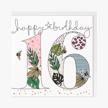 Patterned 16th Birthday Card