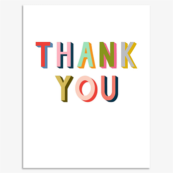 Colourful Thank You Card