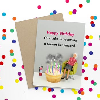 Your Cake Is A Fire Hazard Birthday Card Funny Birthday Card for Her