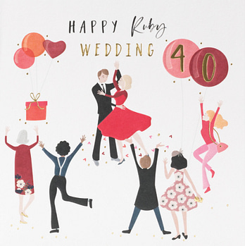Ruby wedding anniversary card