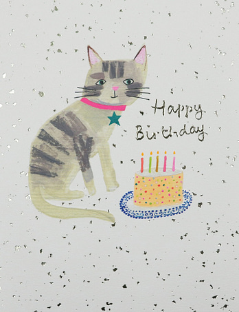 Cat happy birthday card
