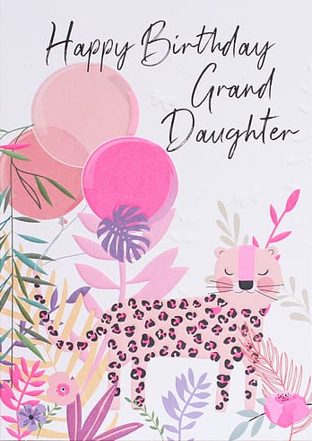 Leopard grandaughter birthday card