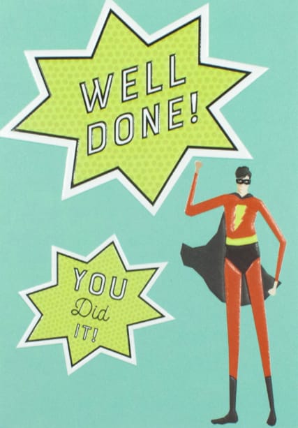 Superhero you did it congratulations card