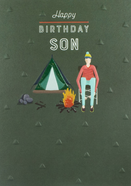Camping son birthday card