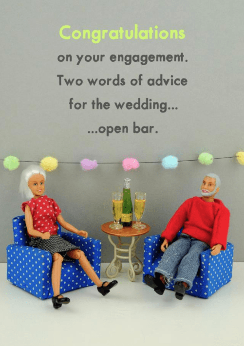 Two Words Of Advice Engagement Card