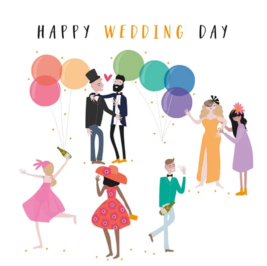 same sex two grooms wedding day card