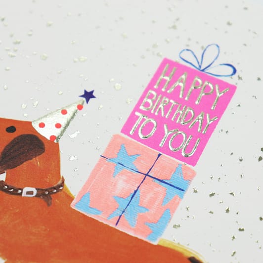 Sausage dog birthday card