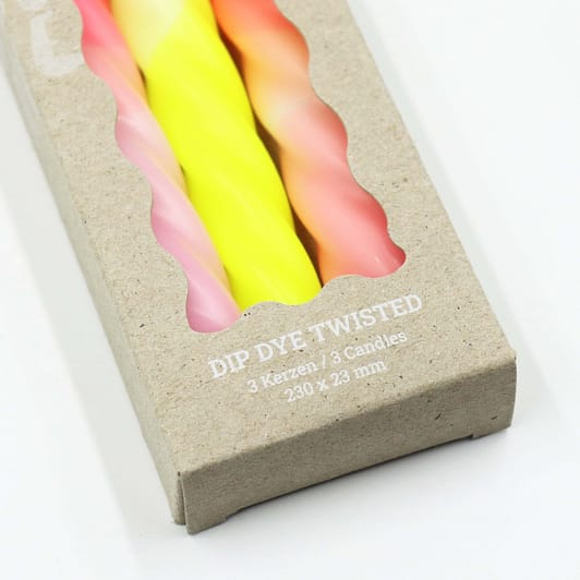 Fruit salad neon dip dye twisted candle