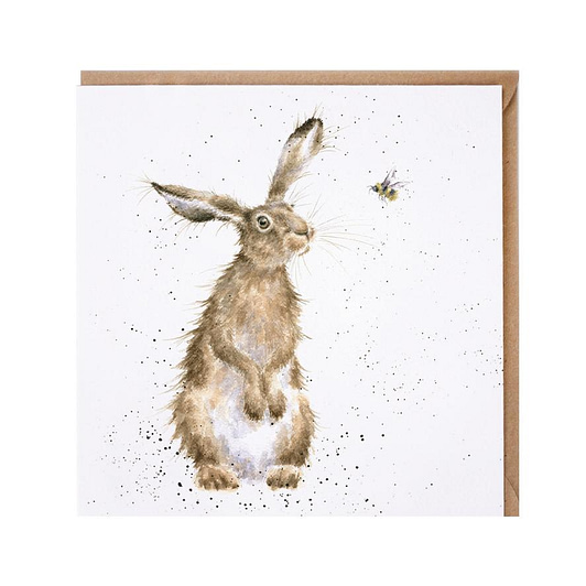 Hare and the bee greeting card