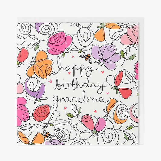 Roses Grandma Birthday Card