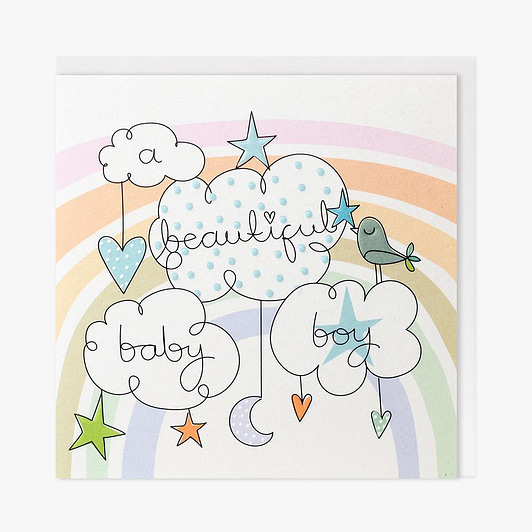 Clouds Beautiful Baby Boy Card