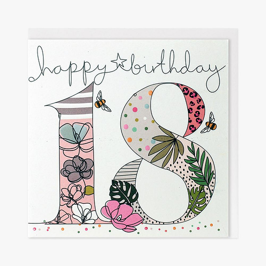 Patterned 18th Birthday Card