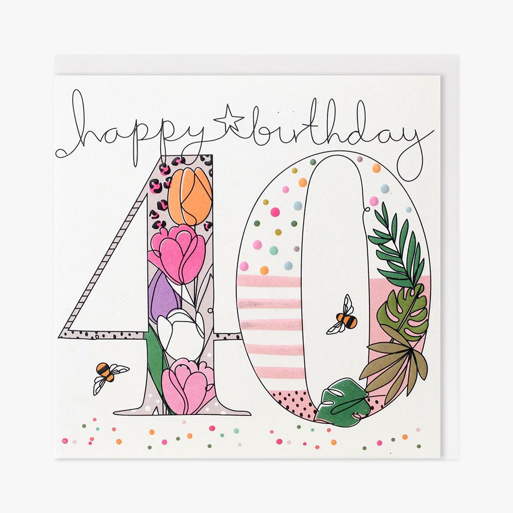 Patterned 40th Birthday Card