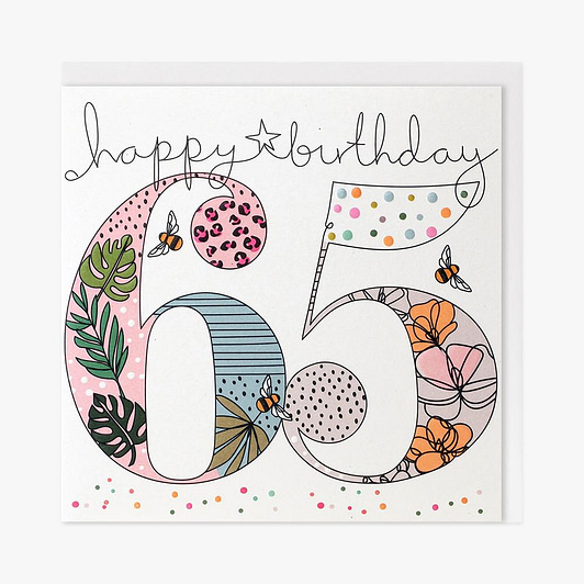 Patterned 65th Birthday Card