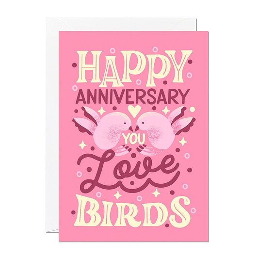 Love birds anniversary cards