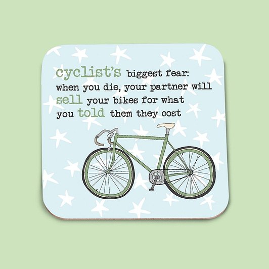 Cyclists Biggest Fear Coaster from Dandelion Stationery