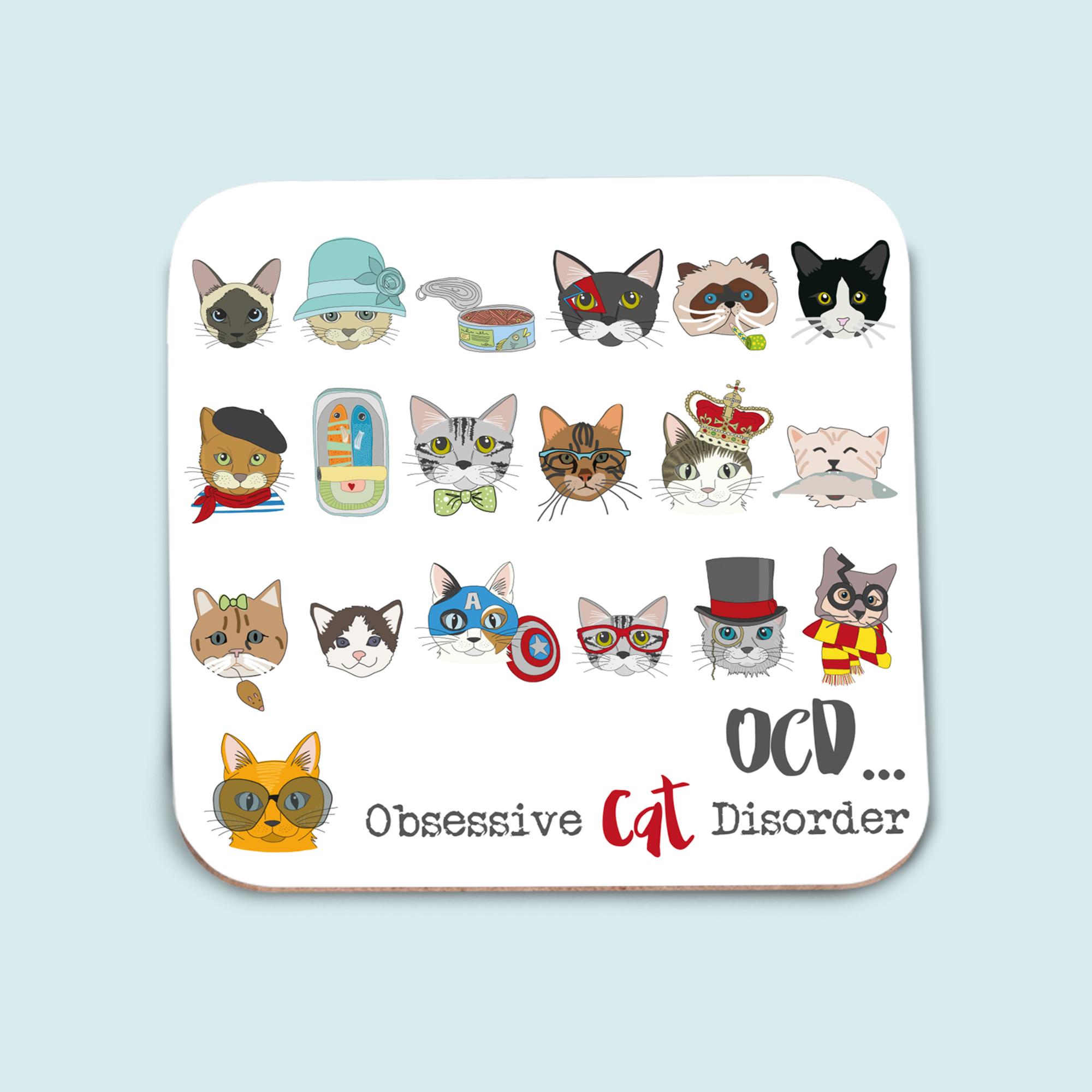 Obsessive Cat Disorder Coaster from Dandelion Stationery