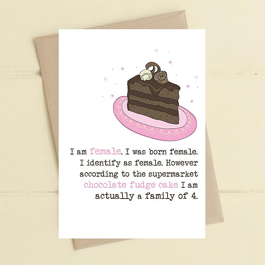 Chocolate Fudge Cake Family Of 4 Card from Dandelion Stationery