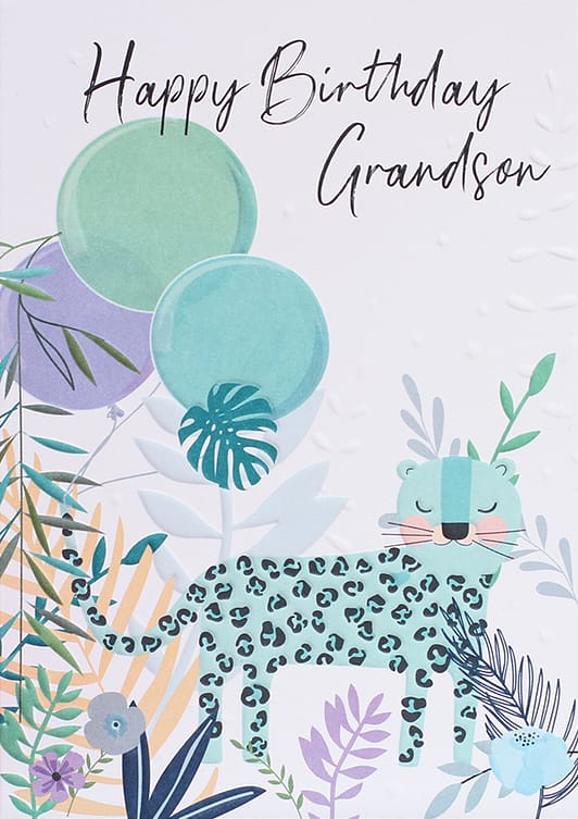 Leopard Grandson Birthday Card