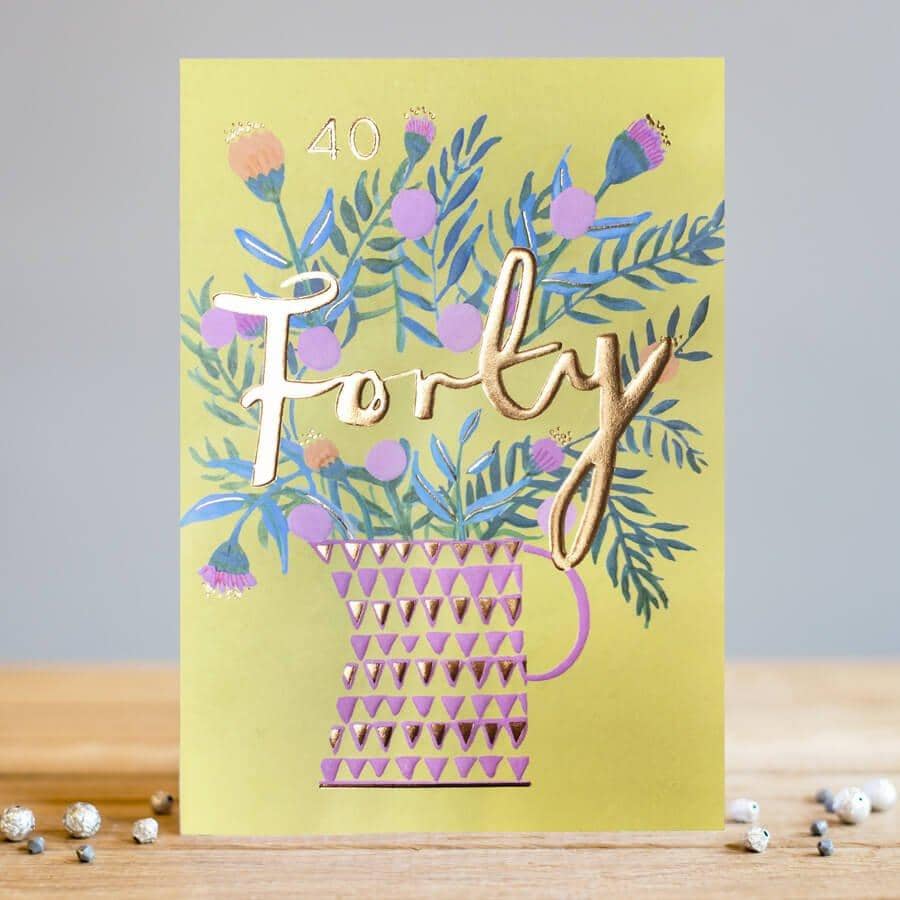 Floral Forty Birthday Card