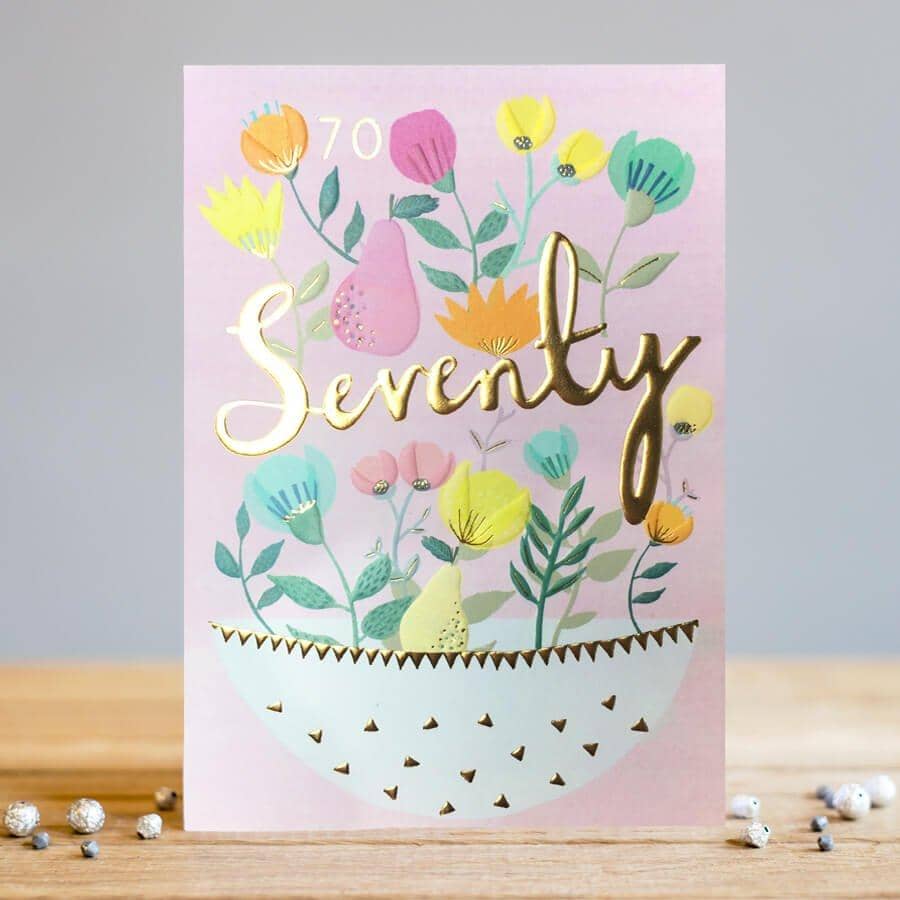 Floral Seventy Birthday Card